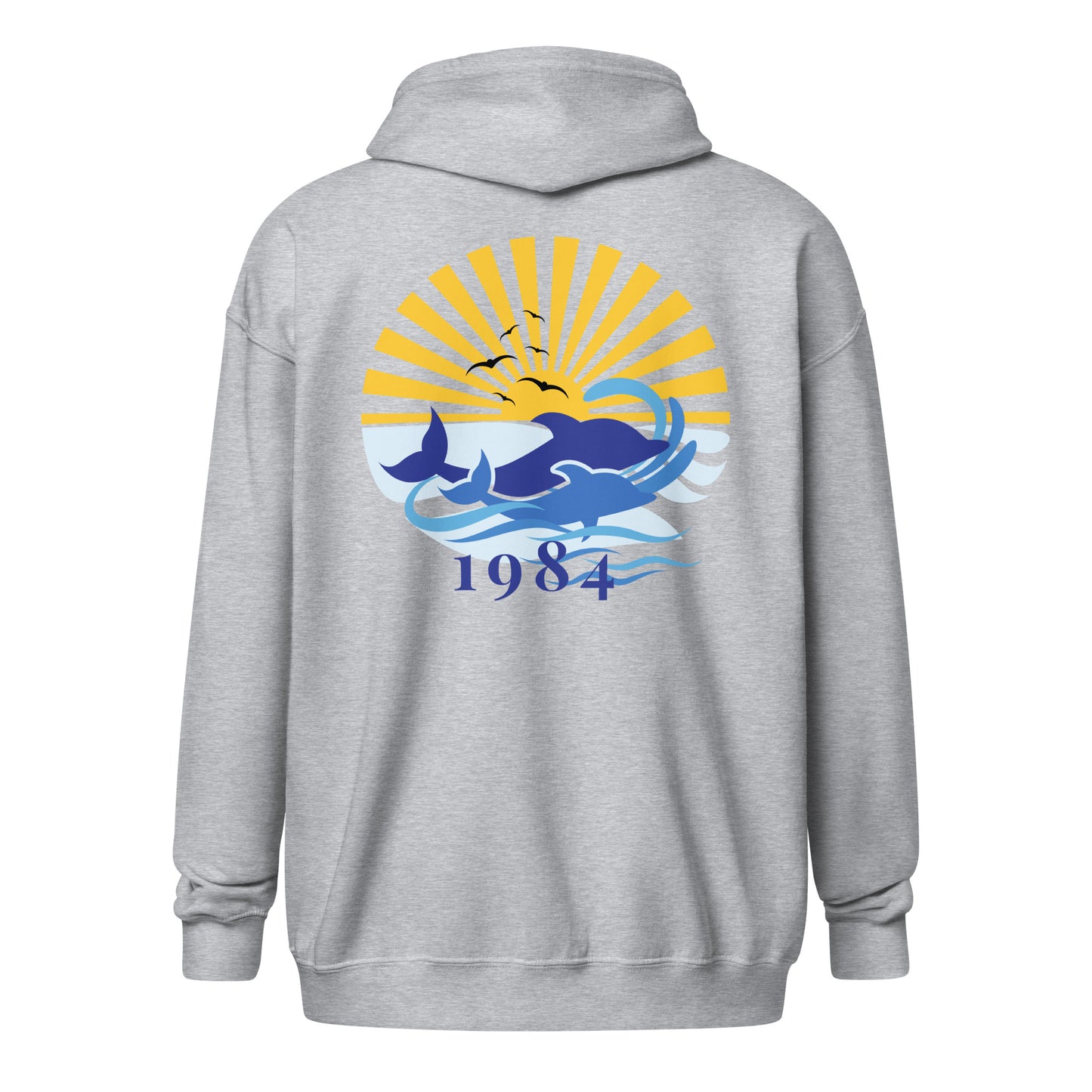 Unisex heavy blend zip hoodie 1984 Dolphin