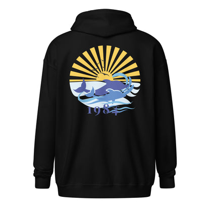 Unisex heavy blend zip hoodie 1984 Dolphin