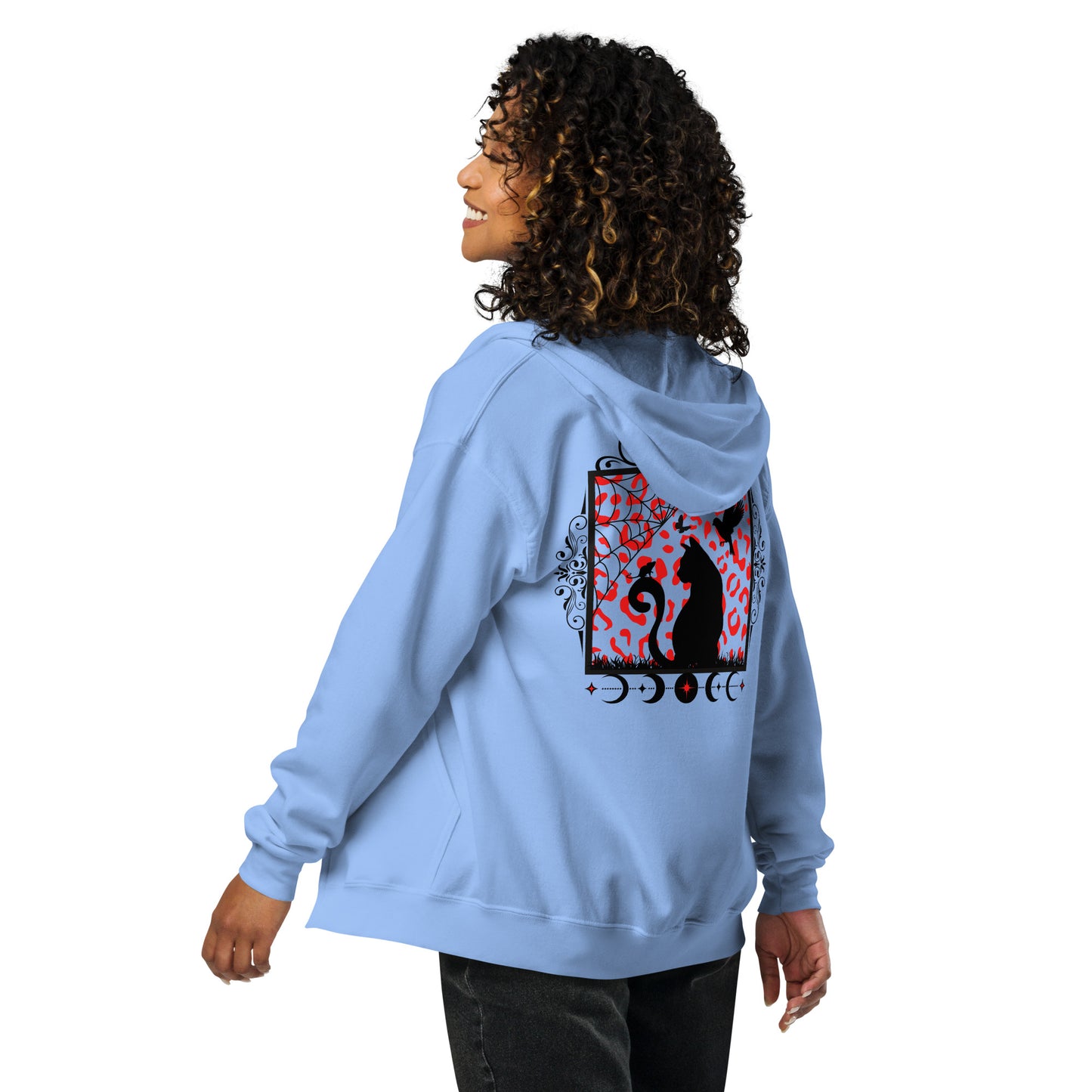 Unisex heavy blend zip hoodie Moon Cat