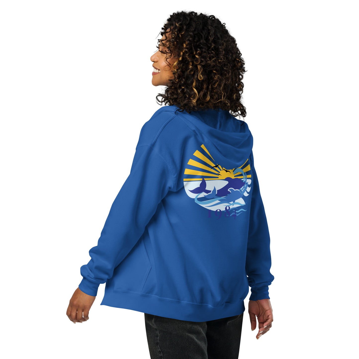 Unisex heavy blend zip hoodie 1984 Dolphin