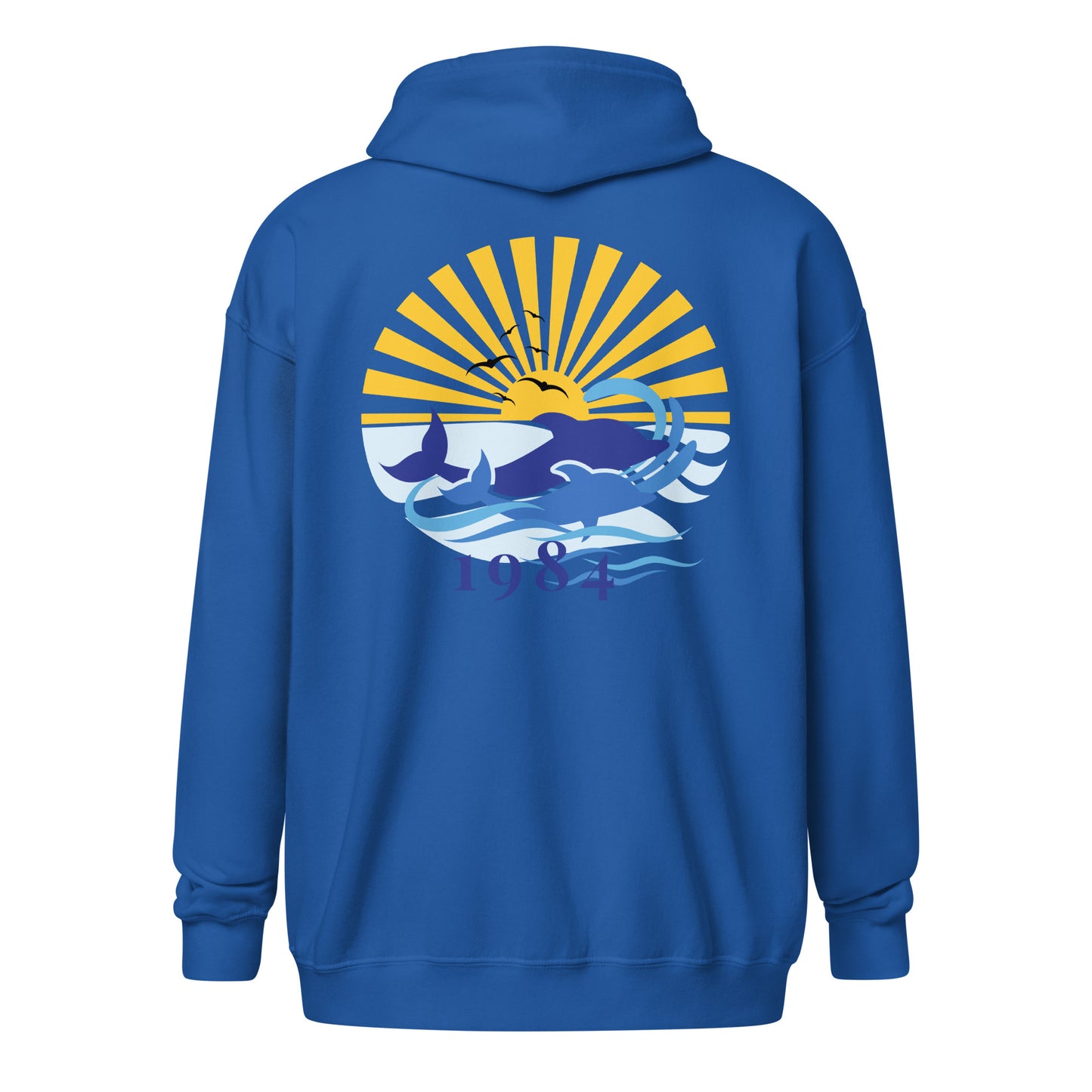 Unisex heavy blend zip hoodie 1984 Dolphin