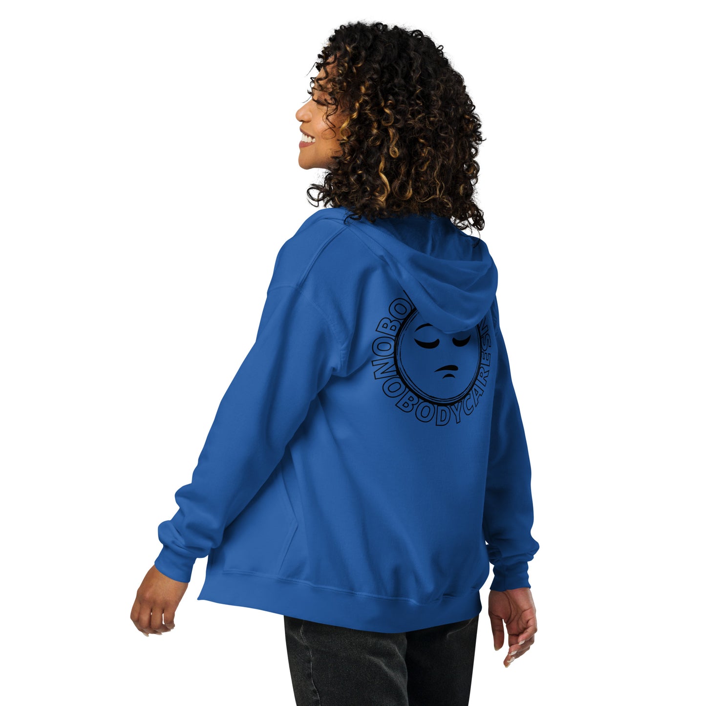 Unisex heavy blend zip hoodie Nobody Listens Nobody Cares