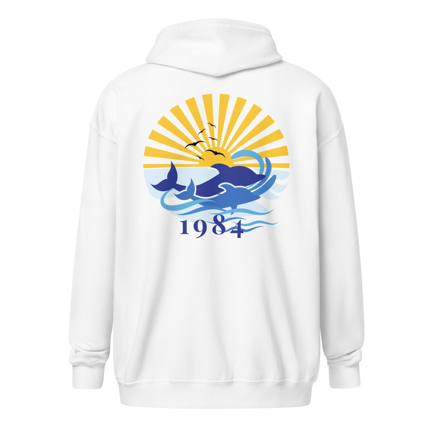 Unisex heavy blend zip hoodie 1984 Dolphin